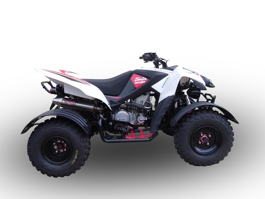 Pot echappement compatible avec Beeline Bestia 3.3 Supermoto -Offroad 2011-2021, Deeptone Atv, Homologué et légal, système d'échappement complet, avec db killer amovible 