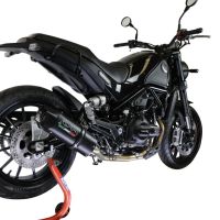 GPR exhaust compatible with  Benelli Leoncino 500 Trail 2017-2024, Furore Evo4 Nero, Mid-Full system exhaust including removeble db killer and catalyst, EPA-compliant 