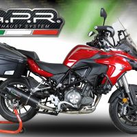 Pot echappement compatible avec Benelli Trk 502 2017-2020, Furore Evo4 Nero, Pot Echappement homologué pour les marchés non européens 