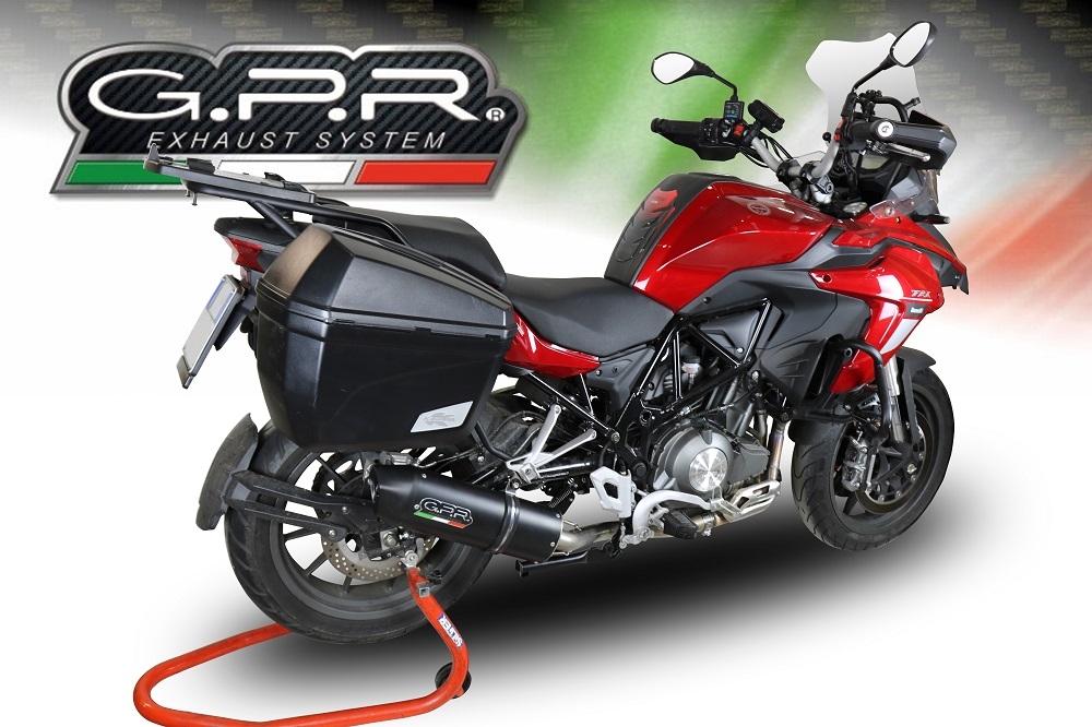 Pot echappement compatible avec Benelli Trk 502 2017-2020, Furore Evo4 Nero, Pot Echappement homologué pour les marchés non européens 