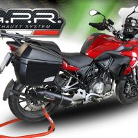 Pot echappement compatible avec Benelli Trk 502 2017-2020, Furore Evo4 Nero, Pot Echappement homologué pour les marchés non européens 