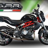 Pot echappement compatible avec Benelli Bn 302 S 2017-2024, Furore Evo4 Nero, Échappement légal, homologué,silencieux avec db killer amovible et tuyau de liaison spécifique 
