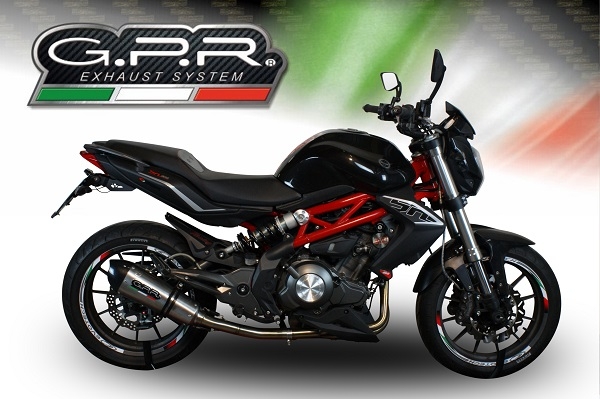 GPR exhaust compatible with  Benelli Bn 302 S 2017-2024, New Grand Prix Evo Titanium, Slip-on exhaust including removable db killer and link pipe, EPA-compliant 