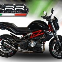 GPR exhaust compatible with  Benelli Bn 302 S 2017-2024, New Grand Prix Evo Titanium, Slip-on exhaust including removable db killer and link pipe, EPA-compliant 