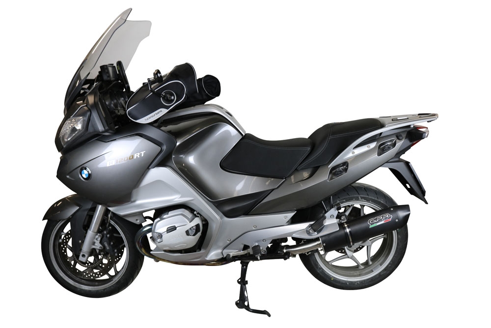 Pot echappement compatible avec Bmw R 1200 Rt 2009-2013, Furore Nero, Échappement légal, homologué,silencieux avec db killer amovible et tuyau de liaison spécifique 