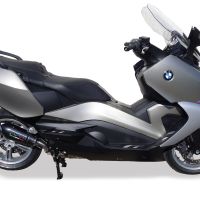 GPR pot echappement compatible avec  Bmw C 650 Gt 2012-2015, New Grand Prix Evo Poppy, Échappement légal, homologué,silencieux avec db killer amovible et tuyau de liaison spécifique 