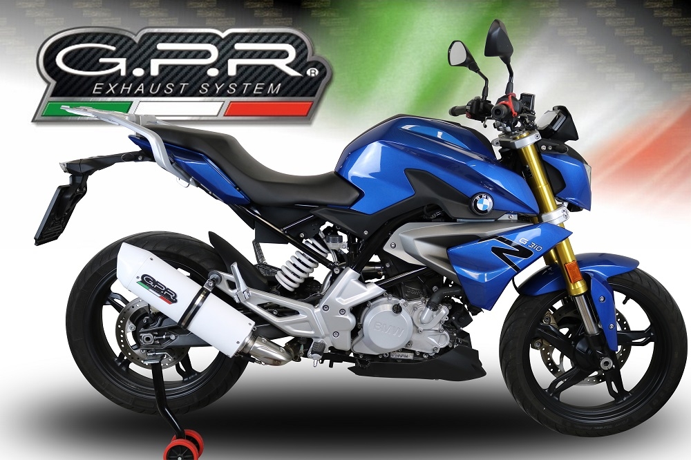 Pot echappement compatible avec Bmw G 310 R 2017-2021, Albus Evo4, Pot échappement complet, non légal pour les pays de l'UE, avec db killer amovible 