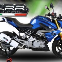 Pot echappement compatible avec Bmw G 310 R 2017-2021, Albus Evo4, Pot échappement complet, non légal pour les pays de l'UE, avec db killer amovible 