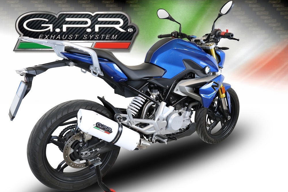 Pot echappement compatible avec Bmw G 310 R 2017-2021, Albus Evo4, Pot échappement complet, non légal pour les pays de l'UE, avec db killer amovible 