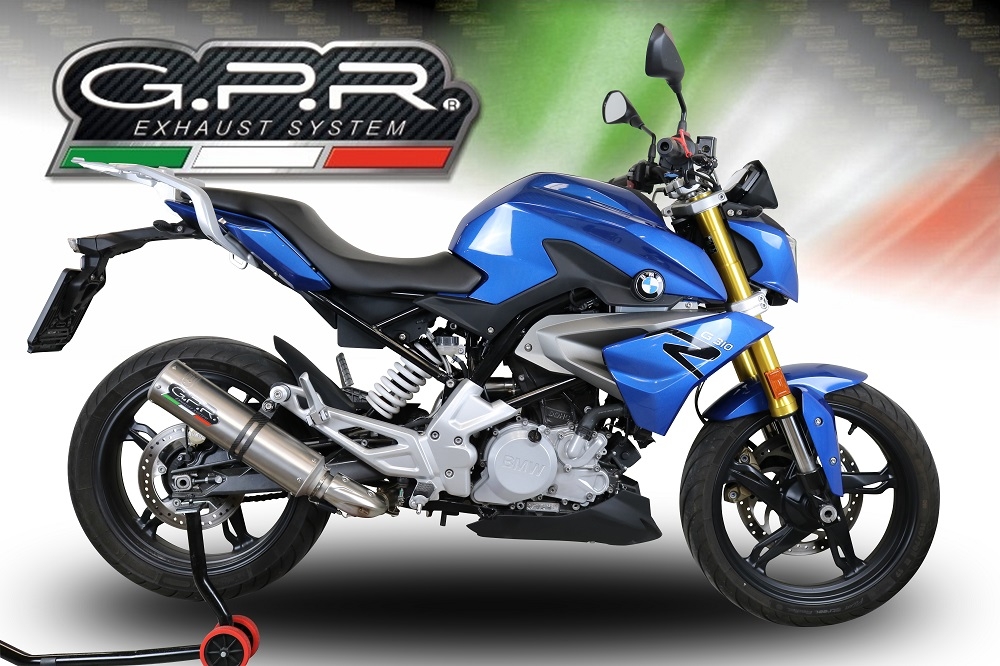Pot echappement compatible avec Bmw G 310 R 2017-2021, M3 Inox , Pot échappement complet, non légal pour les pays de l'UE, avec db killer amovible 