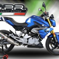 Pot echappement compatible avec Bmw G 310 R 2017-2021, M3 Inox , Pot échappement complet, non légal pour les pays de l'UE, avec db killer amovible 