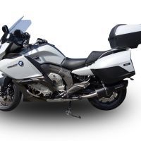 Pot echappement compatible avec Bmw K 1600 Gt 2017-2021, Furore Evo4 Nero, Paire de pot d'échappement homologuées, livrées avec db killer amovible et raccords spécifiques 