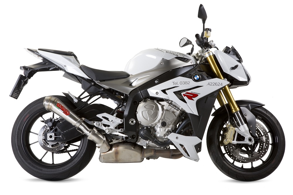 Pot echappement compatible avec Bmw S 1000 R -M 2014-2016, Powercone Evo, Échappement légal, homologué,silencieux avec db killer amovible et tuyau de liaison spécifique 