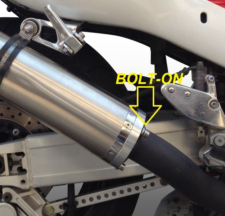 Pot echappement compatible avec Hyosung Comet 125 GT - R 2003-2014, Inox Tondo, Silencieux d'échappement, homologué, montage avec bride spécifique (bolt-on), avec db killer amovible 