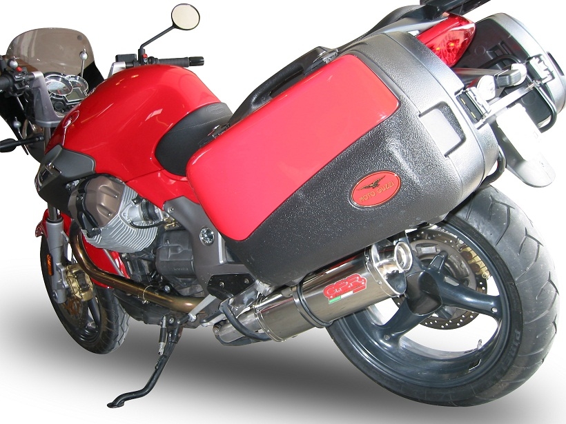 Pot echappement compatible avec Moto Guzzi Norge 850 2006-2011, Trioval, Échappement légal, homologué,silencieux avec db killer amovible et tuyau de liaison spécifique 