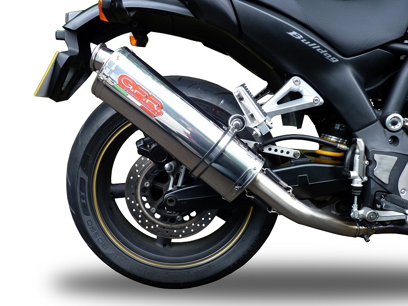 Pot echappement compatible avec Yamaha Bt Bulldog 1100 2002-2007, Trioval, Paire de pot d'échappement homologuées, livrées avec db killer amovible et raccords spécifiques 