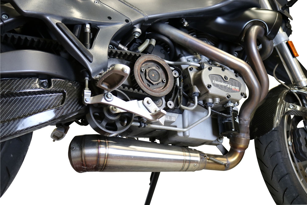 Pot echappement compatible avec Buell UlySseses Xb 12 X 2003-2007, Powercone Evo, Échappement légal, homologué,silencieux avec db killer amovible et tuyau de liaison spécifique 