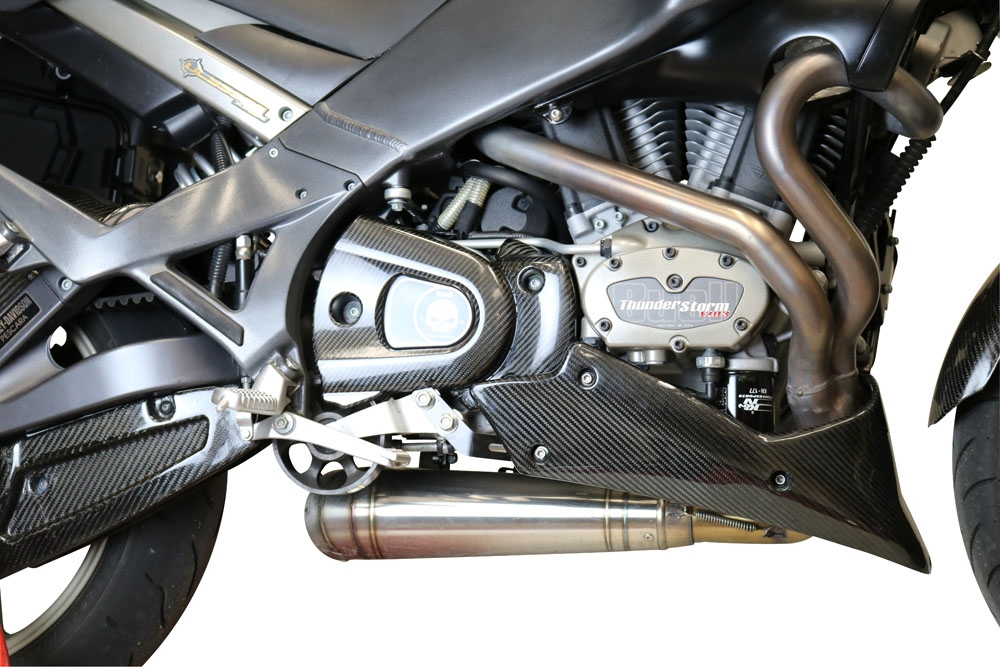 Pot echappement compatible avec Buell UlySseses Xb 12 X 2003-2007, Powercone Evo, Échappement légal, homologué,silencieux avec db killer amovible et tuyau de liaison spécifique 