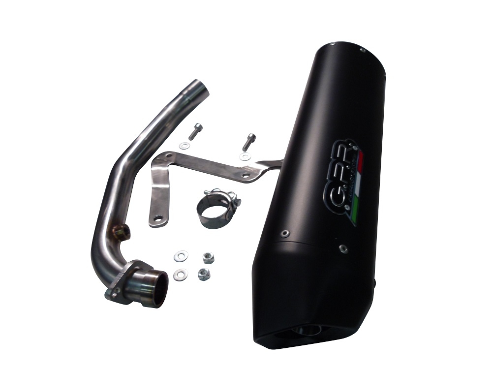 Pot echappement compatible avec Honda Dylan 150 2000-2006, Furore Nero, Homologué et légal, système d'échappement complet, avec db killer amovible 