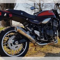 Pot echappement compatible avec Triumph Bonneville Thruxton 1200 2016-2019, Ultracone Inox Cafè Racer, Silencieux Homologué Universel,avec db killer amovible sans Tube de liaison 