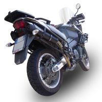 Pot echappement compatible avec Aprilia Etv Caponord 1000 Rally 2001-2007, Furore Nero, Paire de pot d'échappement homologuées, livrées avec db killer amovible et raccords spécifiques 
