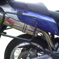 Pot echappement compatible avec Aprilia Etv Caponord 1000 Rally 2001-2007, Trioval, Paire de pot d'échappement homologuées, livrées avec db killer amovible et raccords spécifiques 