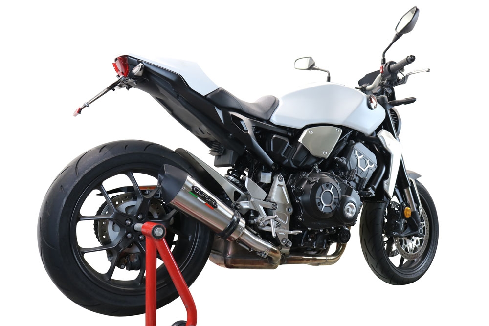 GPR exhaust compatible with  Honda CB1000R 2018-2020, New Grand Prix Evo Titanium, Slip-on exhaust including removable db killer and link pipe, EPA-compliant 