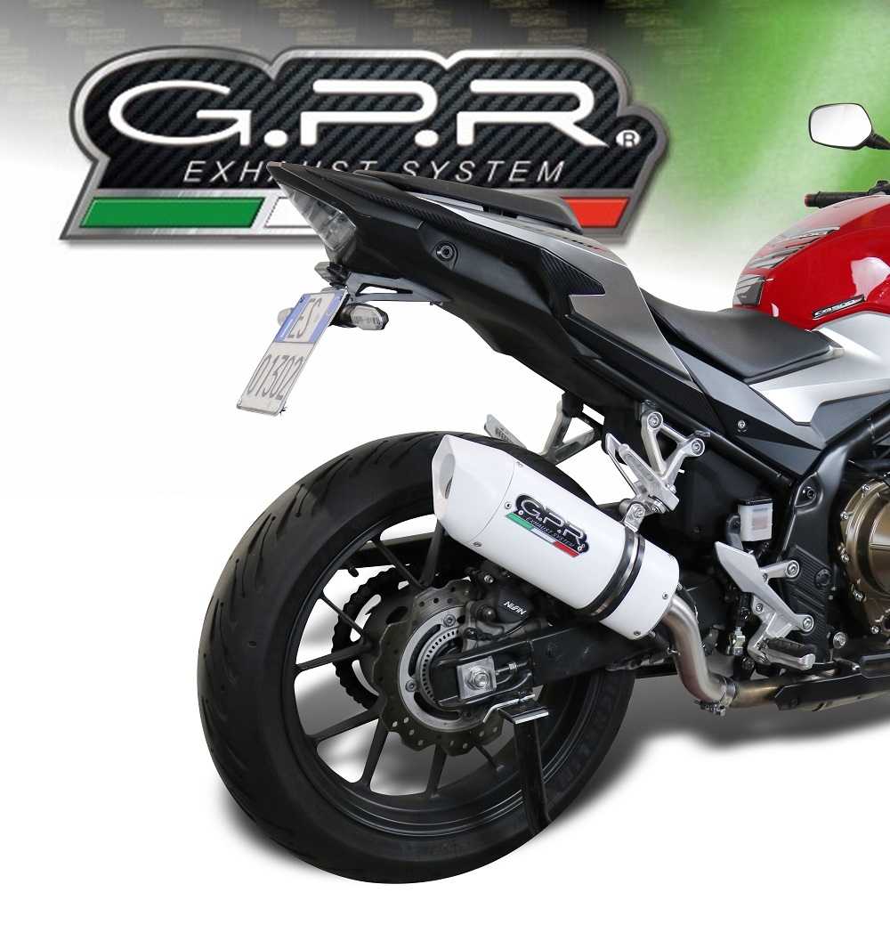 Pot echappement compatible avec Honda Cb 400 X 2013-2015, Albus Ceramic, Échappement légal, homologué,silencieux avec db killer amovible et tuyau de liaison spécifique 
