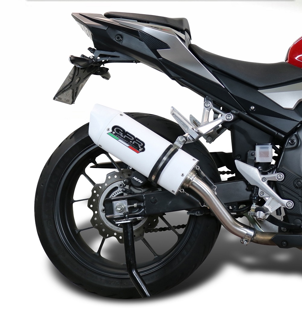 Pot echappement compatible avec Honda Cb 400 X 2013-2015, Albus Ceramic, Échappement légal, homologué,silencieux avec db killer amovible et tuyau de liaison spécifique 