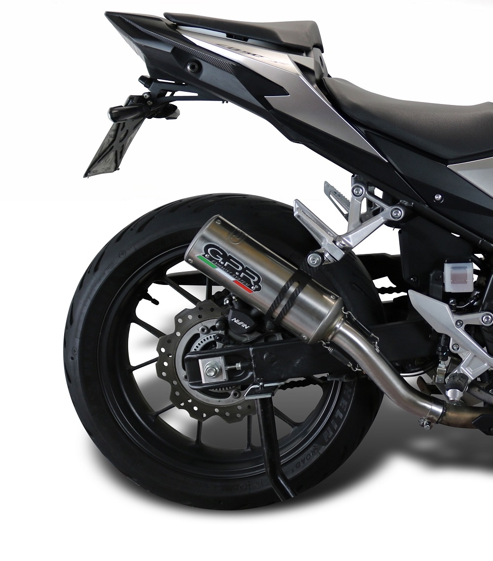 Pot echappement compatible avec Honda Cb 500 X 2016-2018, M3 Inox , Échappement légal, homologué,silencieux avec db killer amovible et tuyau de liaison spécifique 