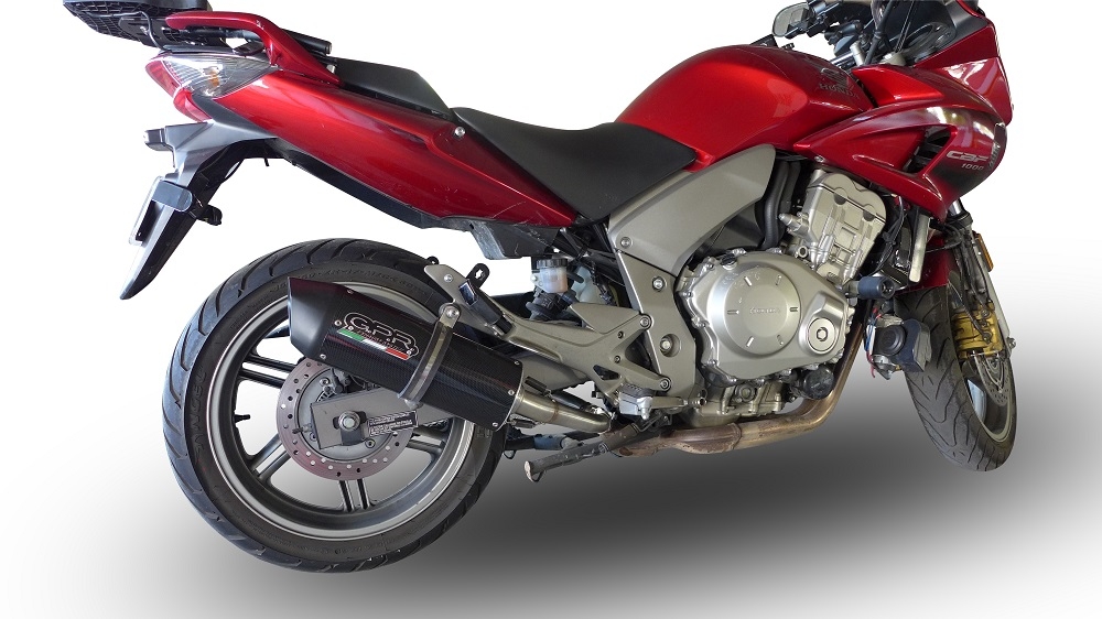 Pot echappement compatible avec Honda Cbf 1000 - ST 2006-2009, Furore Nero, Paire de pot d'échappement homologuées, livrées avec db killer amovible et raccords spécifiques 
