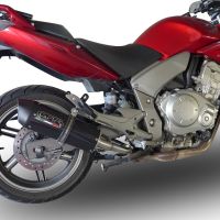 Pot echappement compatible avec Honda Cbf 1000 - ST 2006-2009, Furore Nero, Paire de pot d'échappement homologuées, livrées avec db killer amovible et raccords spécifiques 