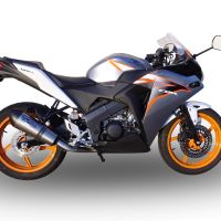 GPR pot echappement compatible avec  Honda Cbr 125 R 2011-2016, New Grand Prix Evo Titanium, Pot échappement complet, non légal pour les pays de l'UE, avec db killer amovible 