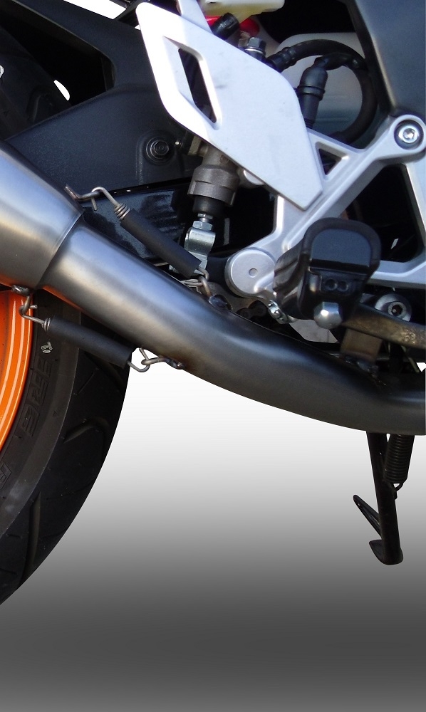 Pot echappement compatible avec Honda Cbr 125 R 2011-2016, Furore Nero, Pot échappement complet, non légal pour les pays de l'UE, avec db killer amovible 