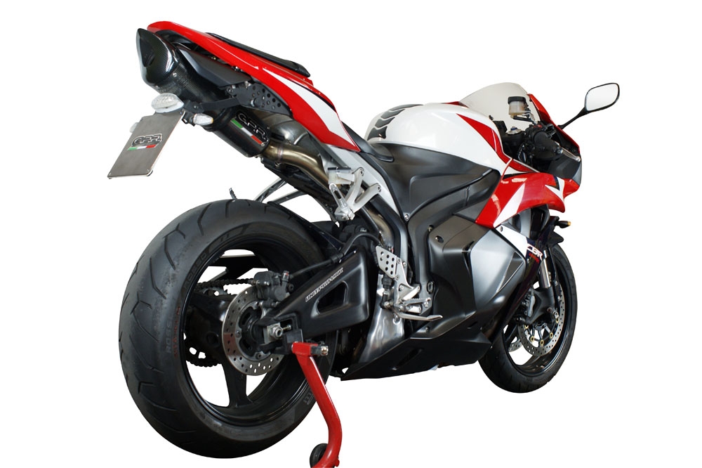Pot echappement compatible avec Honda Cbr 600 Rr 2007-2018, Tiburon Poppy, Échappement légal, homologué,silencieux avec db killer amovible et tuyau de liaison spécifique 