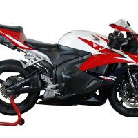 Pot echappement compatible avec Honda Cbr 600 Rr 2007-2018, Tiburon Poppy, Échappement légal, homologué,silencieux avec db killer amovible et tuyau de liaison spécifique 