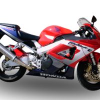 Pot echappement compatible avec Honda Cbr 900 Rr 2000-2003, Inox Tondo, Silencieux d'échappement, homologué, montage avec bride spécifique (bolt-on), avec db killer amovible 