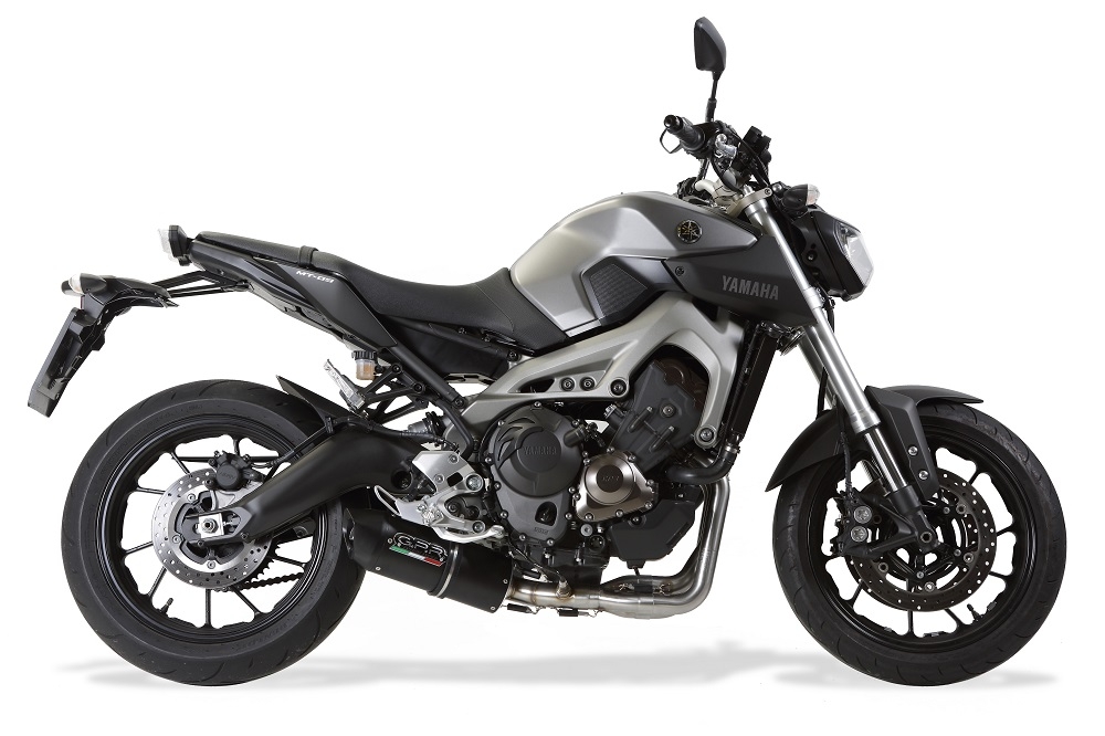 Pot echappement compatible avec Yamaha Mt-09 2017-2020, Furore Evo4 Nero, Pot échappement complet, non légal pour les pays de l'UE, avec db killer amovible 