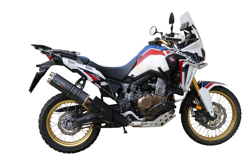 Pot echappement compatible avec Honda Crf 1000 L Africa Twin 2018-2020, Dual Poppy, Échappement légal, homologué,silencieux avec db killer amovible et tuyau de liaison spécifique 