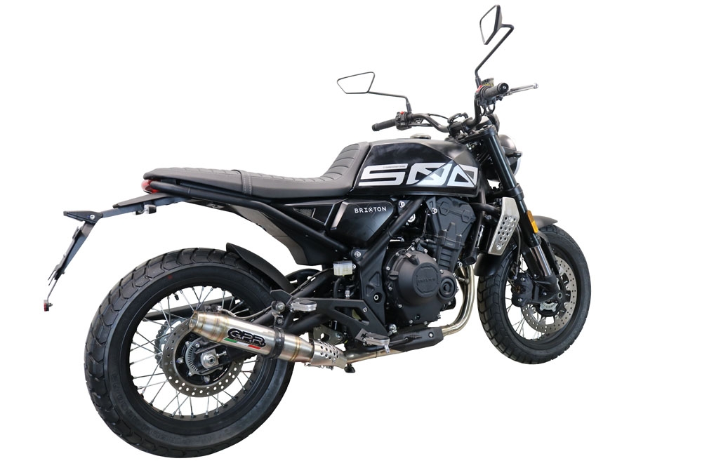Pot echappement compatible avec Brixton CroSsfire 500 X 2022-2023, Deeptone Inox, Échappement légal, homologué,silencieux avec db killer amovible et tuyau de liaison spécifique 