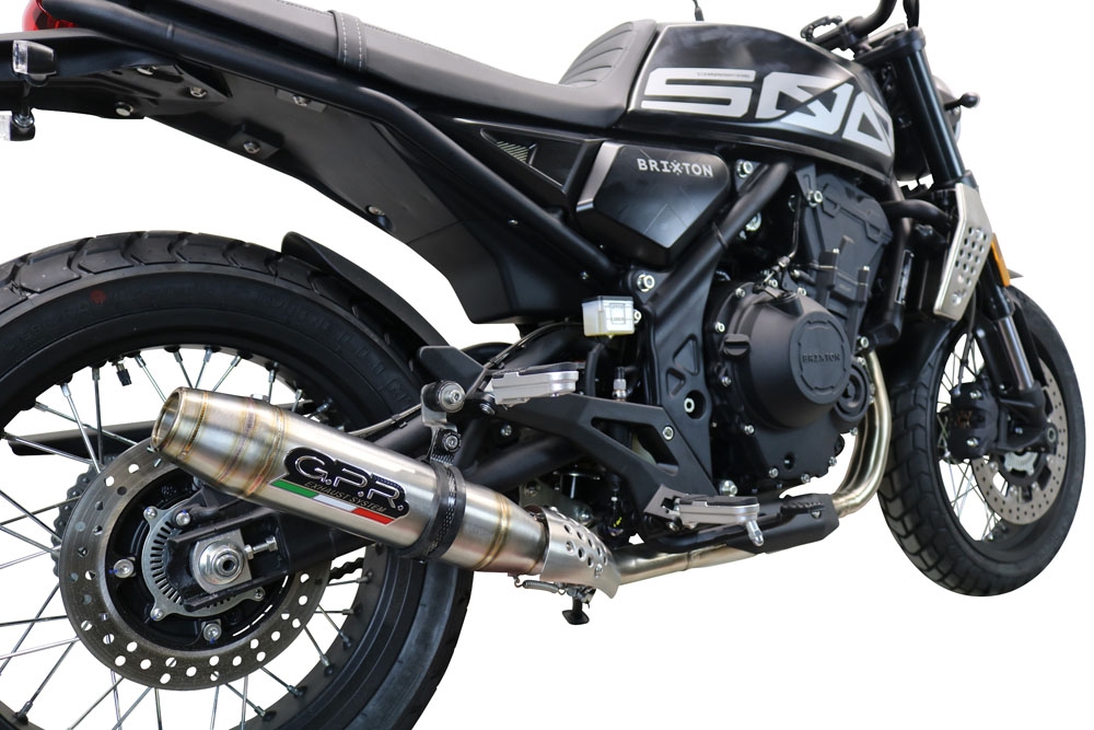 Pot echappement compatible avec Brixton CroSsfire 500 X 2022-2023, Deeptone Inox, Échappement légal, homologué,silencieux avec db killer amovible et tuyau de liaison spécifique 