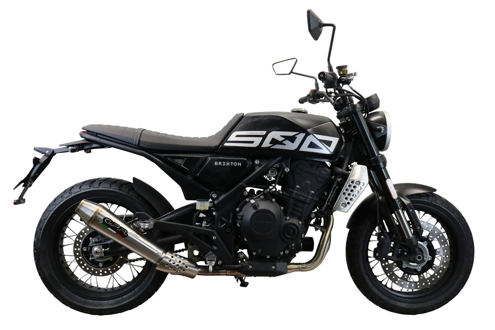 Pot echappement compatible avec Brixton CroSsfire 500 X 2020-2021, Ultracone, Échappement légal, homologué,silencieux avec db killer amovible et tuyau de liaison spécifique 