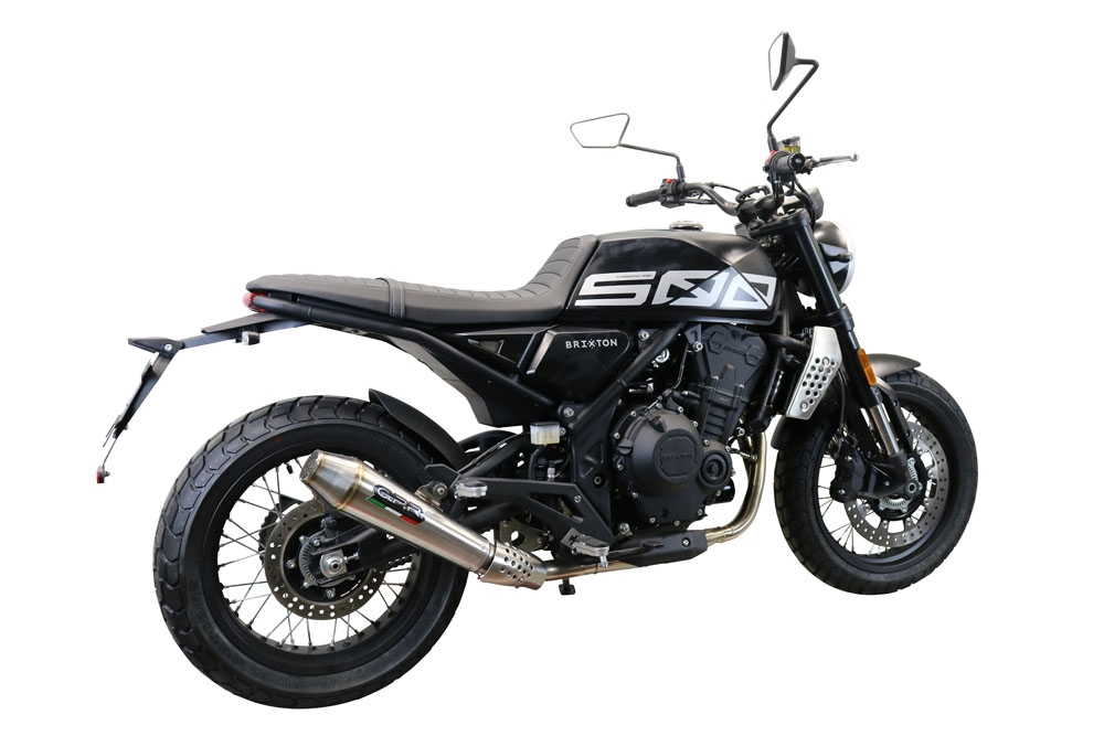 Pot echappement compatible avec Brixton CroSsfire 500 X 2020-2021, Ultracone, Échappement légal, homologué,silencieux avec db killer amovible et tuyau de liaison spécifique 