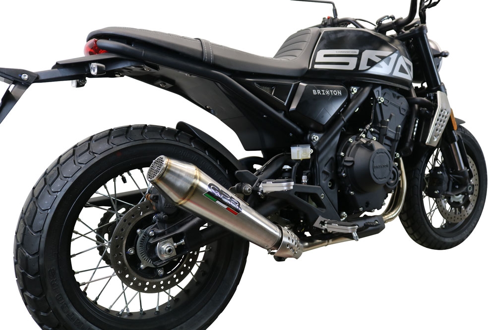Pot echappement compatible avec Brixton CroSsfire 500 X 2020-2021, Ultracone, Échappement légal, homologué,silencieux avec db killer amovible et tuyau de liaison spécifique 