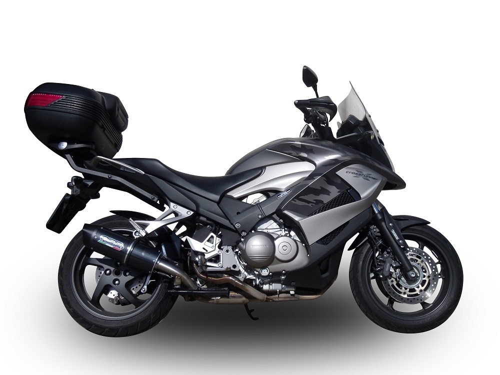Pot echappement compatible avec Honda Crossrunner 800 Vfr 800 X 2011-2014, Furore Nero, Échappement légal, homologué,silencieux avec db killer amovible et tuyau de liaison spécifique 