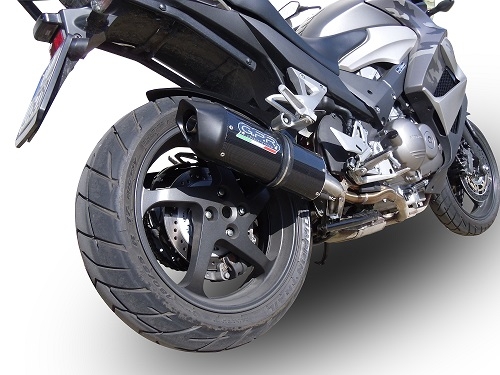 Pot echappement compatible avec Honda Crossrunner 800 Vfr 800 X 2011-2014, Furore Nero, Échappement légal, homologué,silencieux avec db killer amovible et tuyau de liaison spécifique 