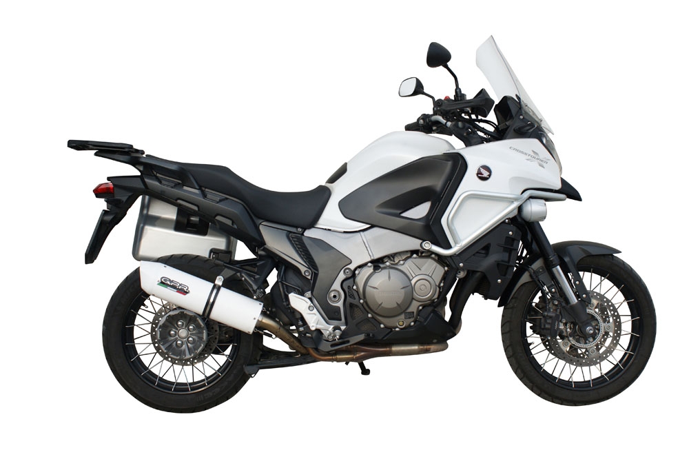 Pot echappement compatible avec Honda VFR1200X Crosstourer 2011-2016, Albus Ceramic, Échappement légal, homologué,silencieux avec db killer amovible et tuyau de liaison spécifique 