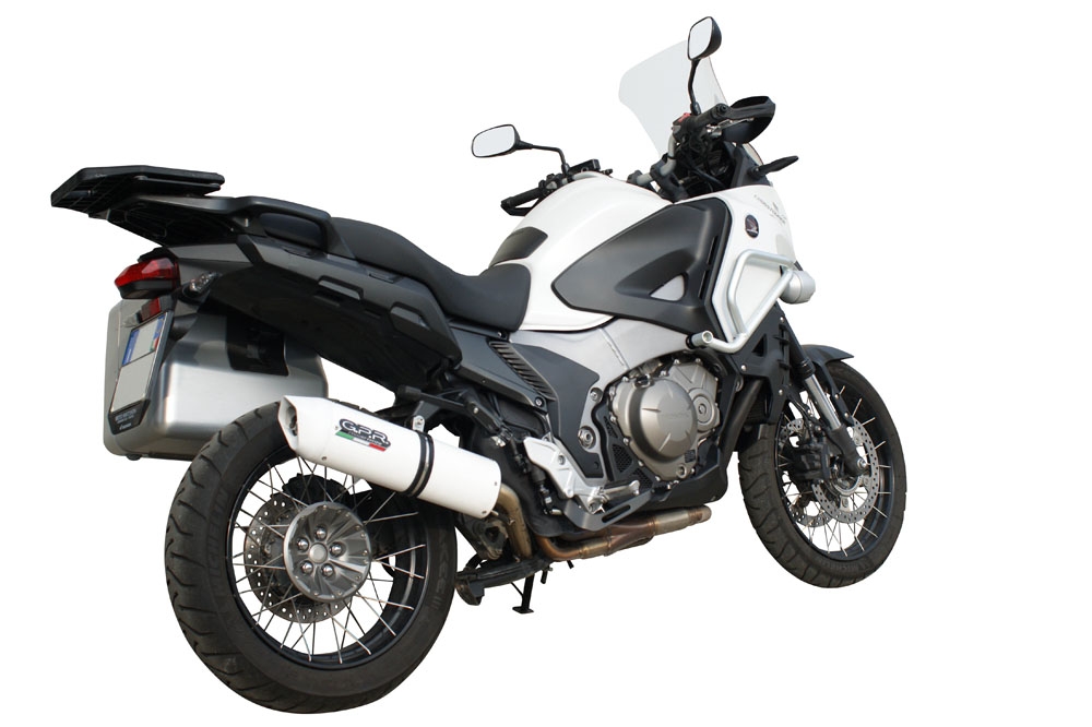Pot echappement compatible avec Honda VFR1200X Crosstourer 2011-2016, Albus Ceramic, Échappement légal, homologué,silencieux avec db killer amovible et tuyau de liaison spécifique 