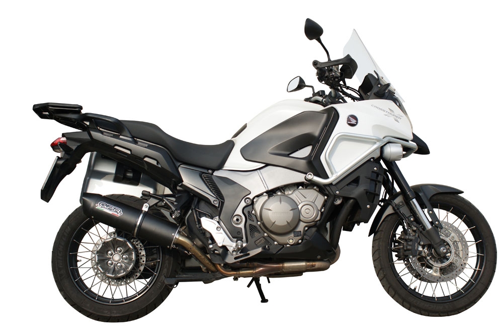 Pot echappement compatible avec Honda VFR1200X Crosstourer 2011-2016, Furore Nero, Échappement légal, homologué,silencieux avec db killer amovible et tuyau de liaison spécifique 