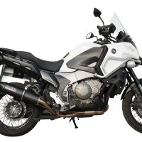 Pot echappement compatible avec Honda VFR1200X Crosstourer 2011-2016, Furore Nero, Échappement légal, homologué,silencieux avec db killer amovible et tuyau de liaison spécifique 